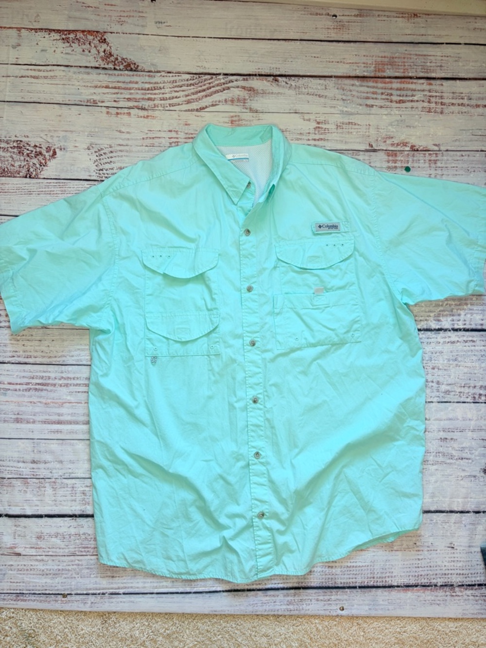 Columbia PFG Men’s Short Sleeve Fishing Shirt - Mint Green